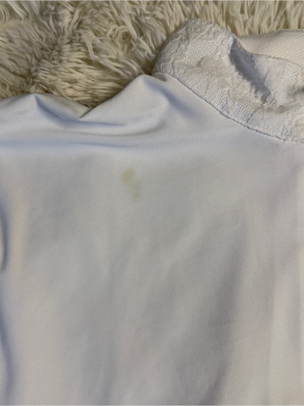 Women’s XL White Romfh Long Sleeve Horseback Riding Show Shirt. Light stain. - Picture 4 of 5